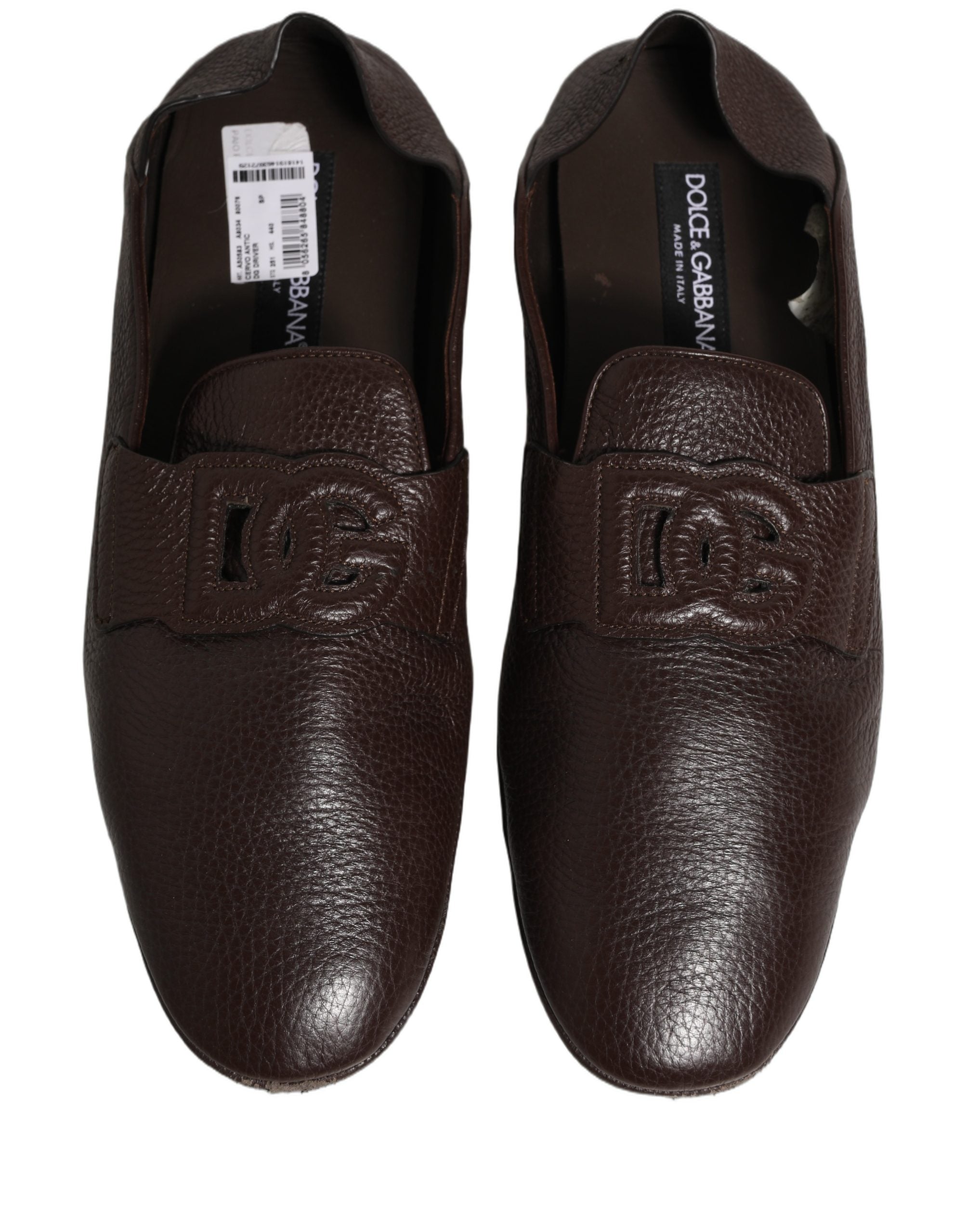 Chaussures mocassins drivers en cuir de daim marron de Dolce & Gabbana, style élégant et confortable pour hommes.