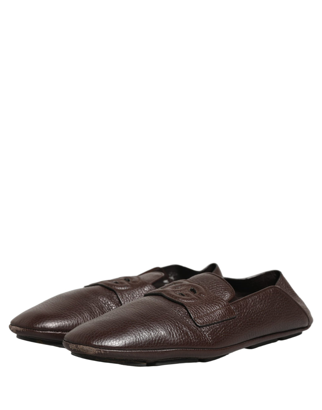 Chaussures mocassins en cuir de daim marron de Dolce & Gabbana, style chaussure de conduite élégante et raffinée.