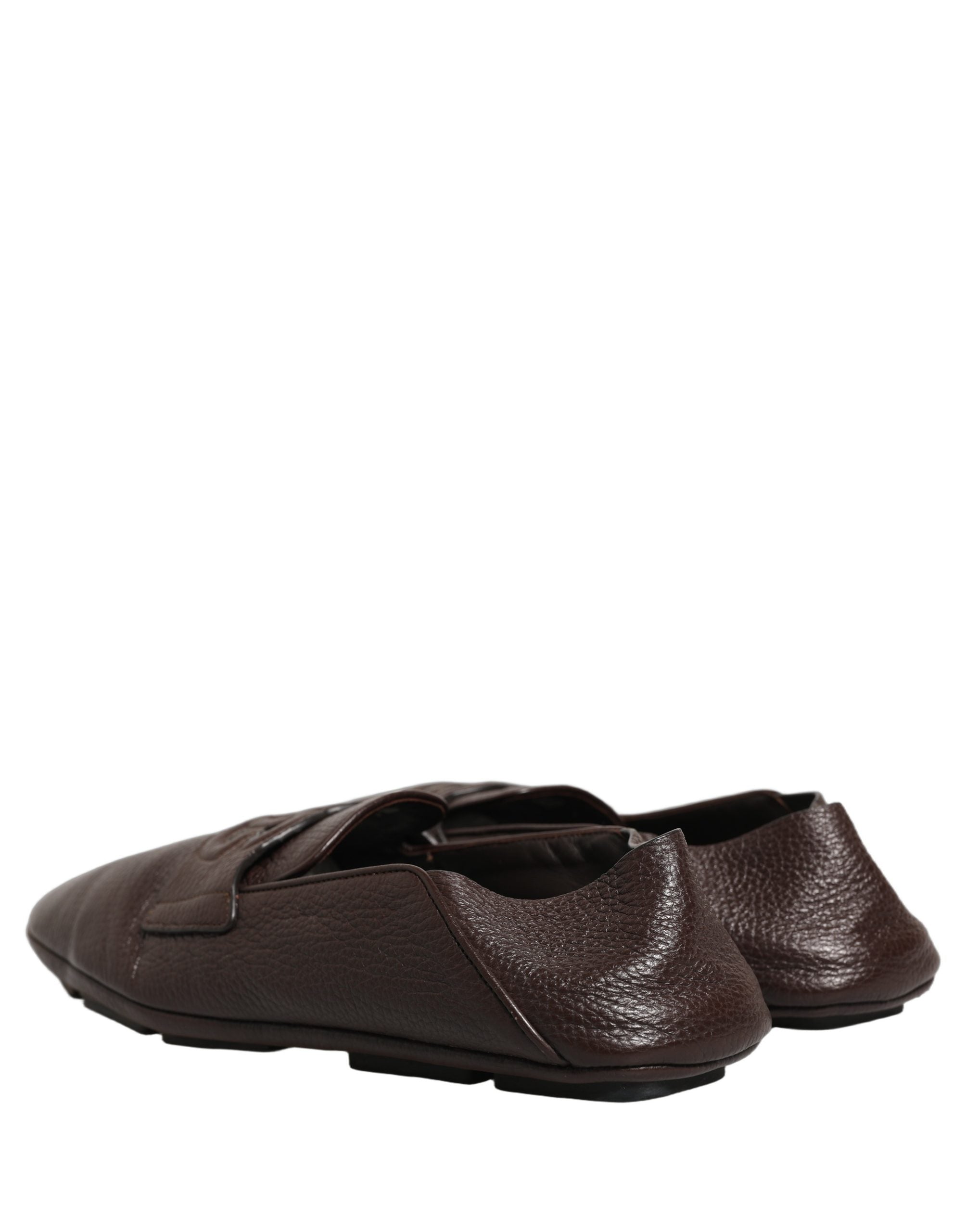 Chaussures Driver Loafers en cuir de cerf marron de Dolce & Gabbana, chaussures élégantes et confortables pour homme.