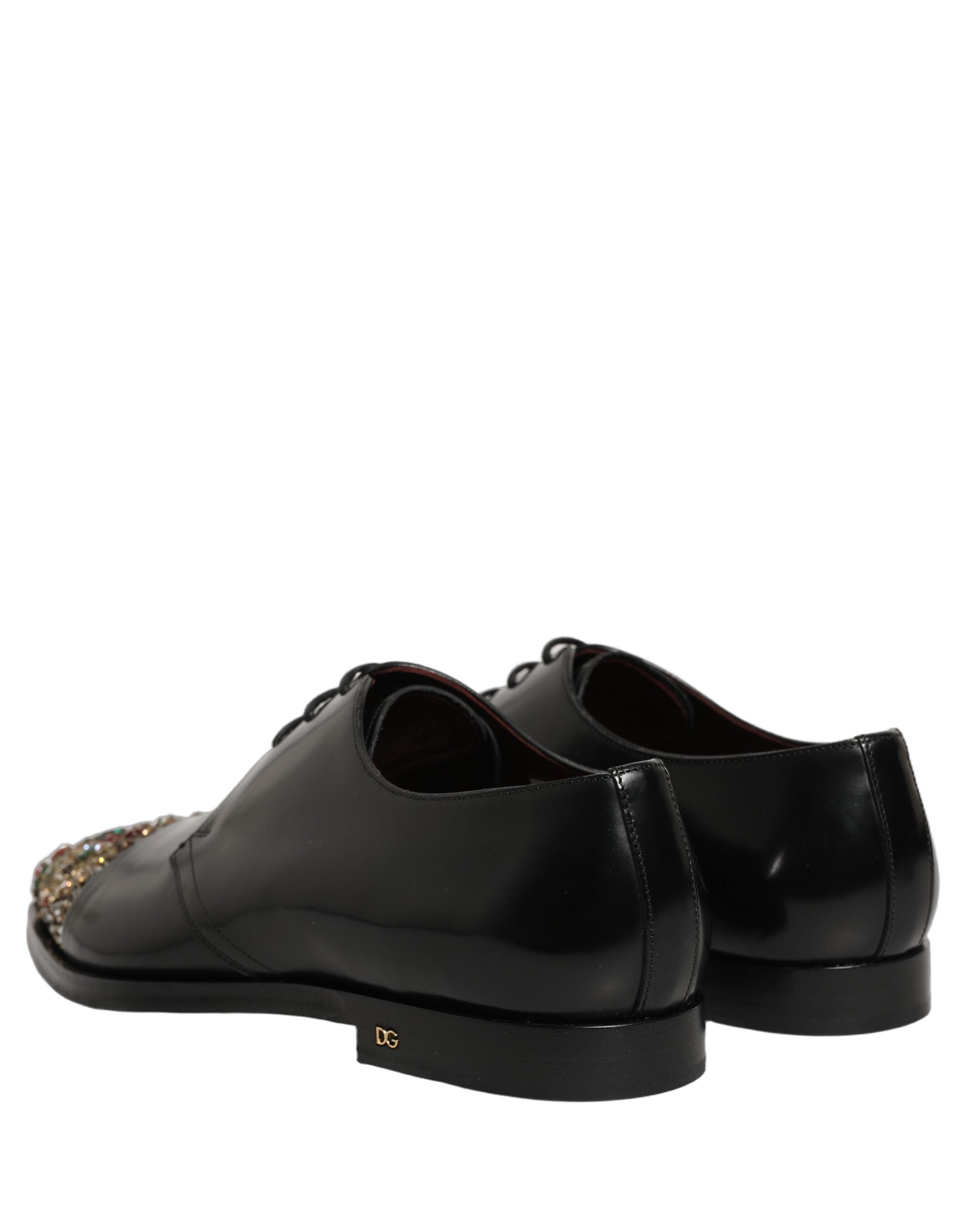 Chaussures de ville Dolce & Gabbana Derby noires avec embellissements, style formel et élégance sophistiquée.