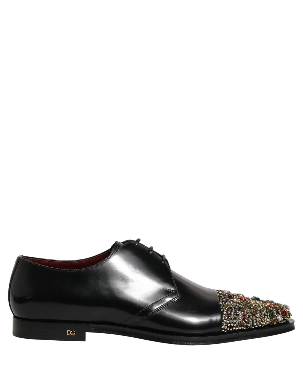 Chaussures derby noires Dolce & Gabbana avec embellissements pour occasion formelle, en cuir élégant et sophistiqué.