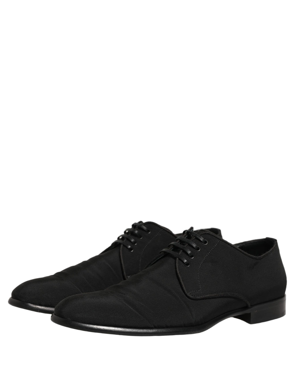 Chaussures Derby habillées en daim noir Dolce & Gabbana avec laçage, élégantes et sophistiquées pour occasion formelle.