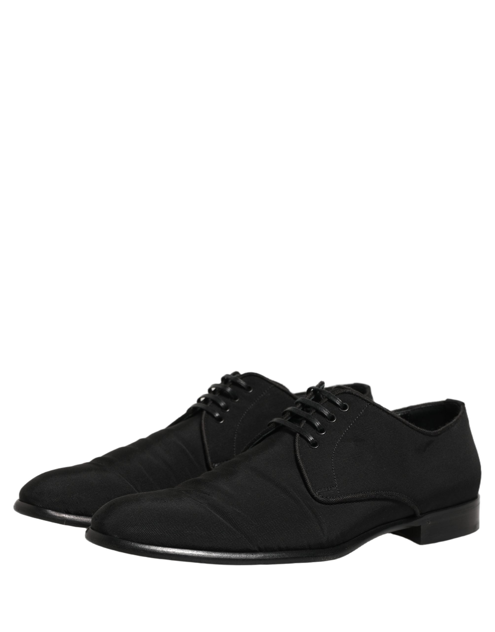 Chaussures Derby habillées en daim noir Dolce & Gabbana avec laçage, élégantes et sophistiquées pour occasion formelle.