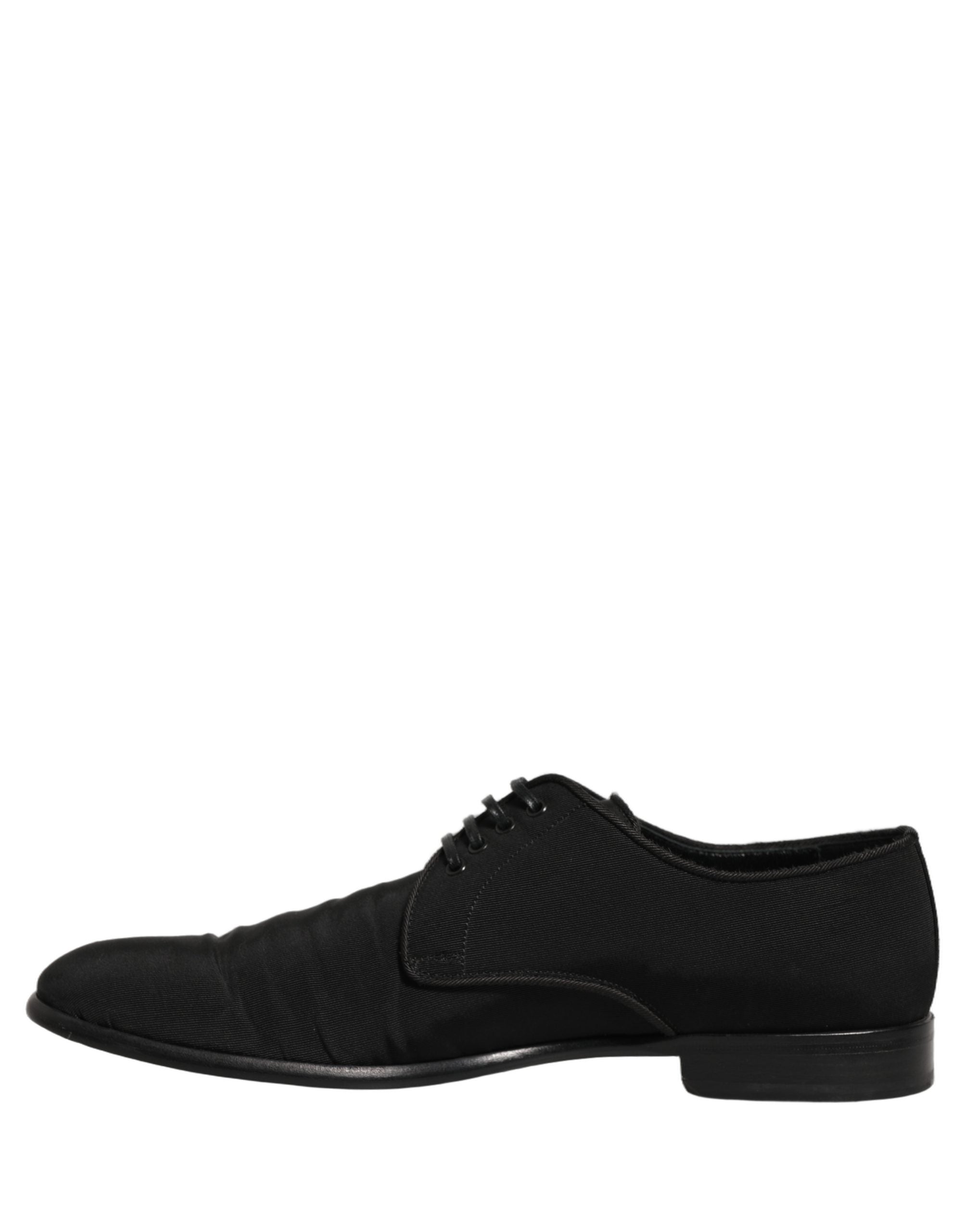 Chaussures derby habillées en daim noir Dolce & Gabbana avec lacets, pour homme, élégantes et formelles.