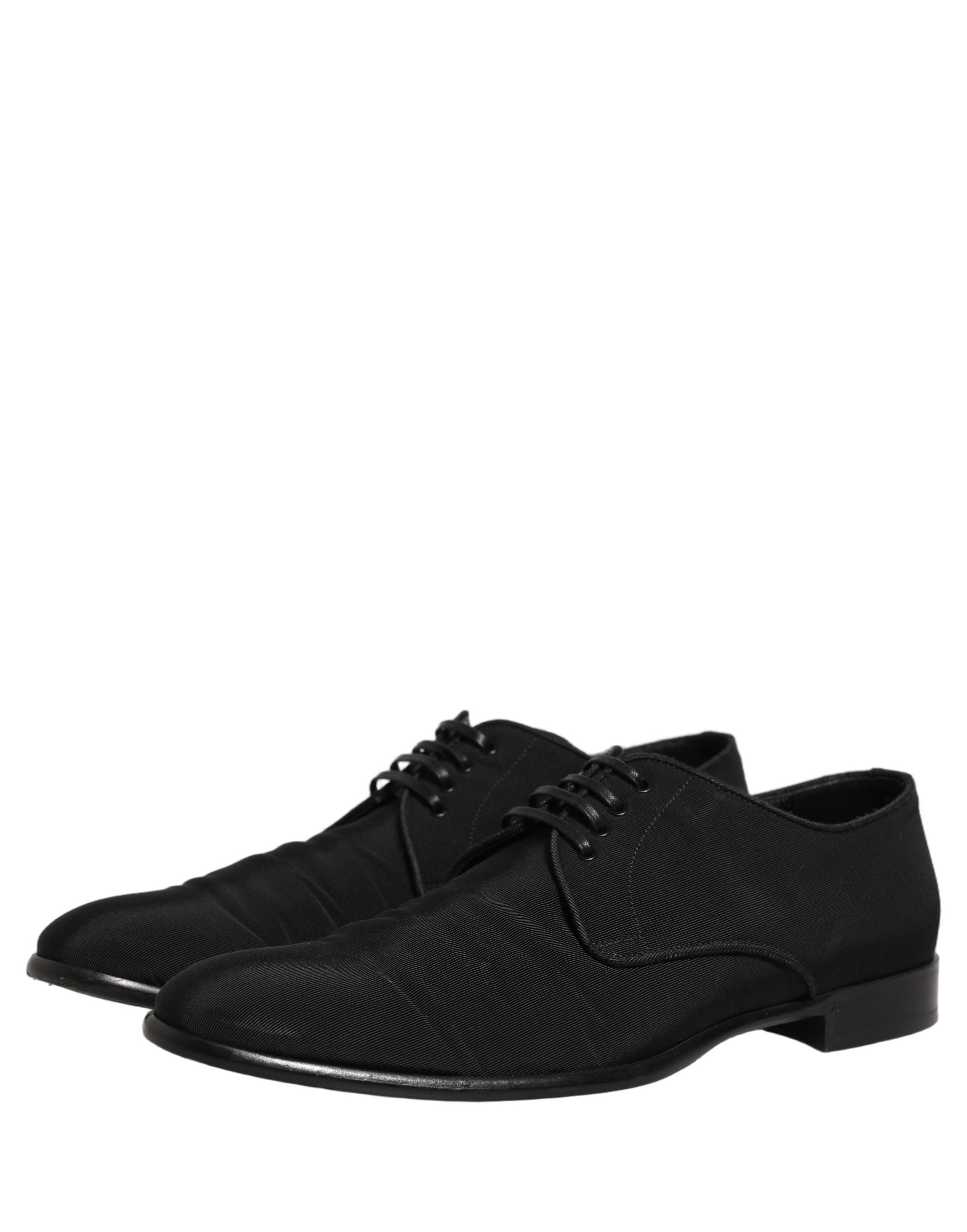 Chaussures Derby habillées en daim noir de Dolce & Gabbana avec lacets, pour homme, élégantes et formelles.