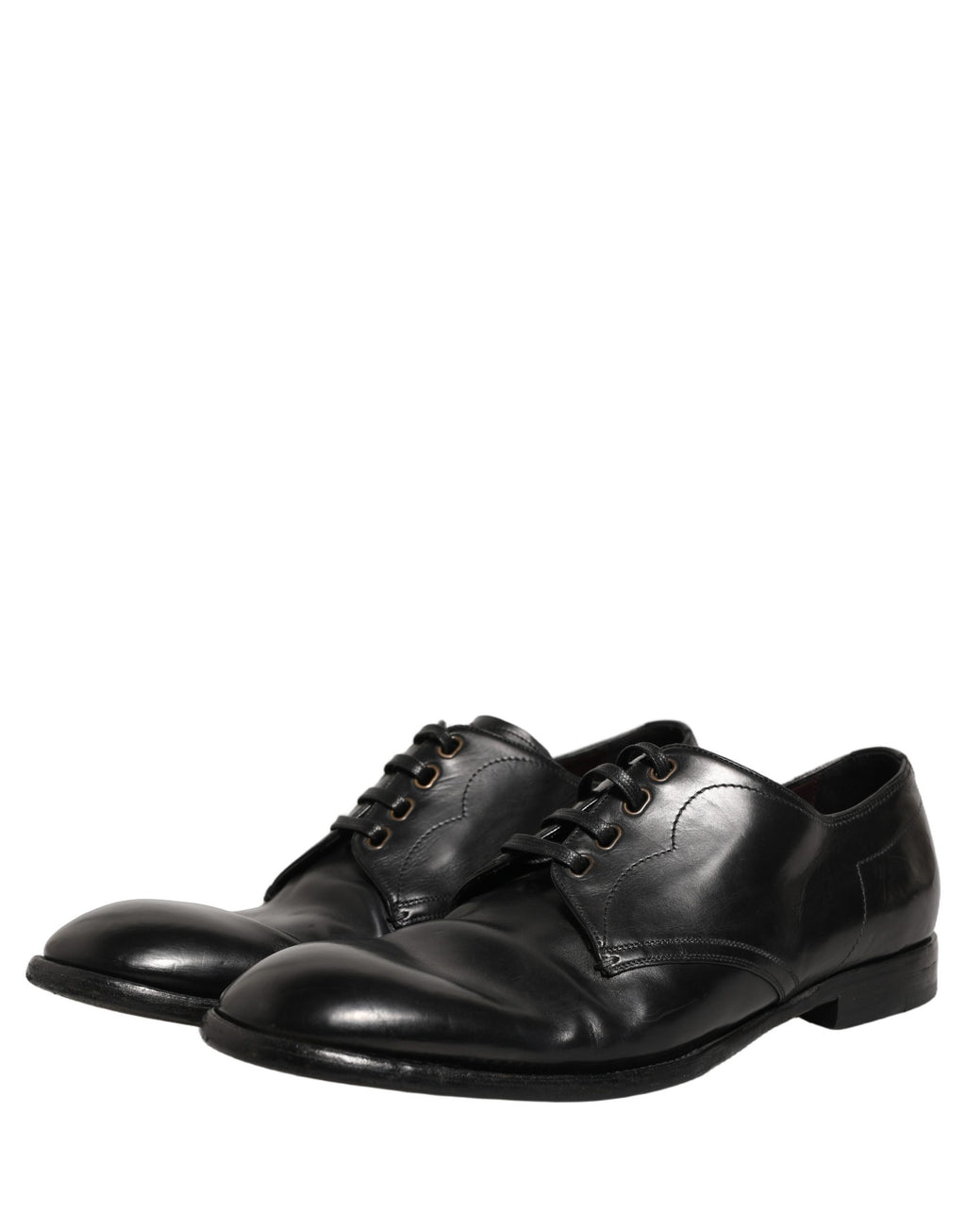 Chaussures Derby habillées en cuir noir de Dolce & Gabbana, avec lacets, style formel pour homme.