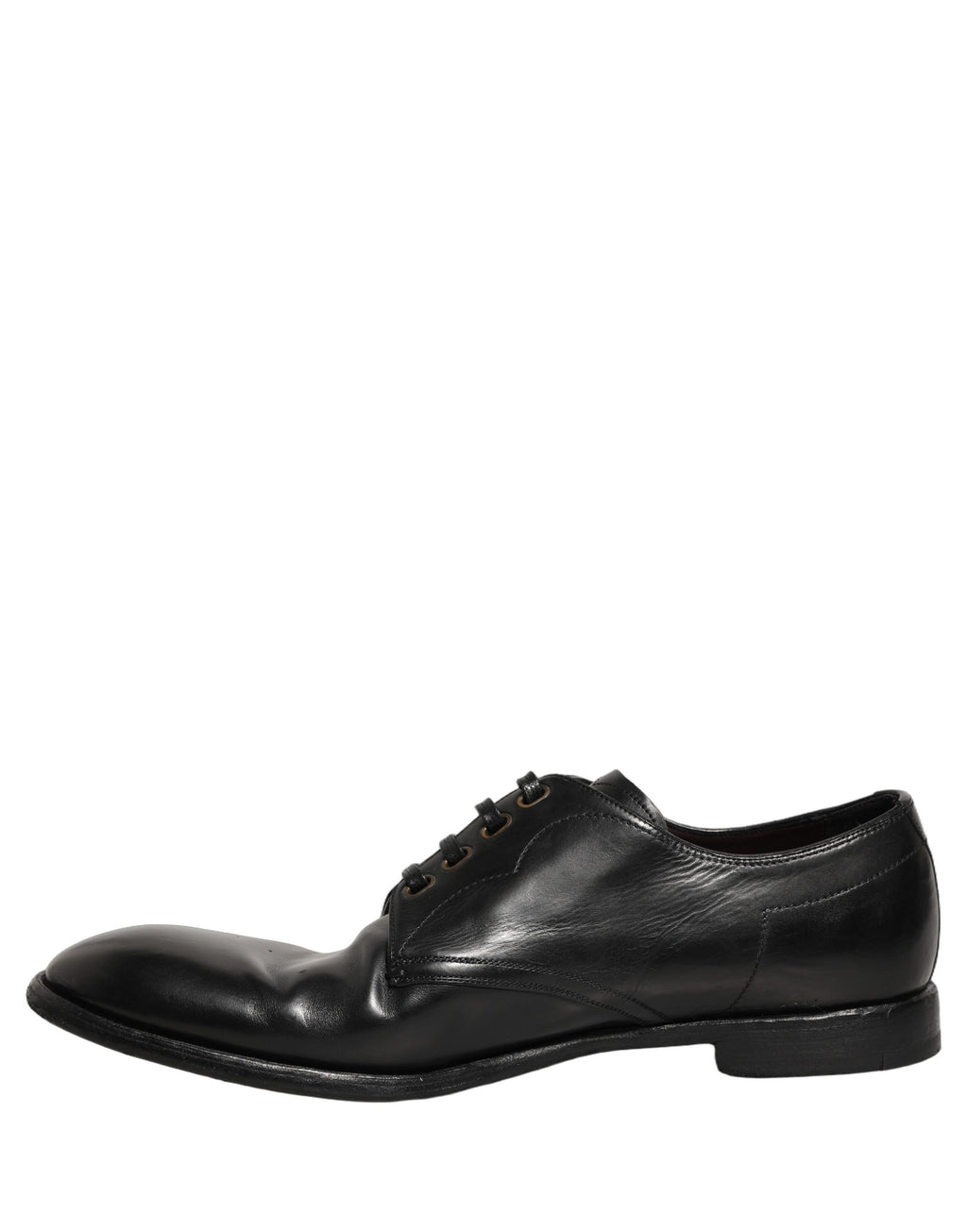 Chaussures Derby formelles en cuir noir Dolce & Gabbana avec lacets, élégantes et sophistiquées pour occasion spéciale.