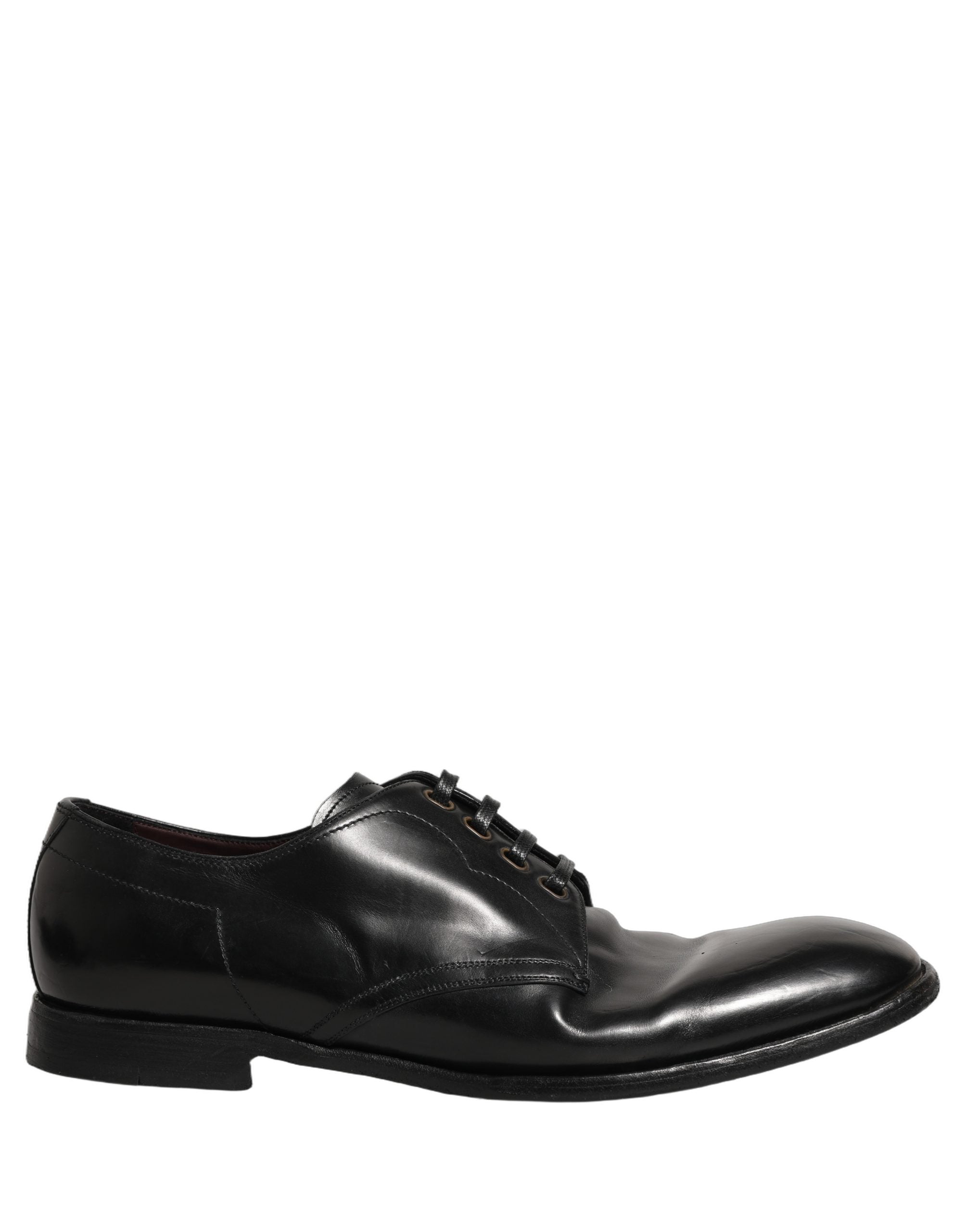 Chaussures Derby formelles en cuir noir Dolce & Gabbana avec lacets, élégantes et sophistiquées, pour homme.