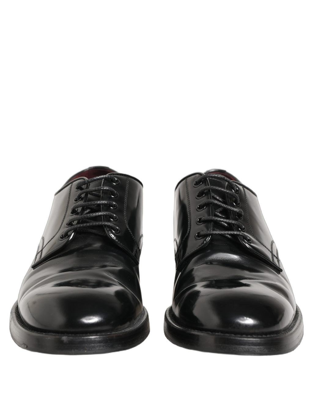 Chaussures Derby noires en cuir de luxe de Dolce & Gabbana, lacets, style formel pour homme, élégantes et sophistiquées.