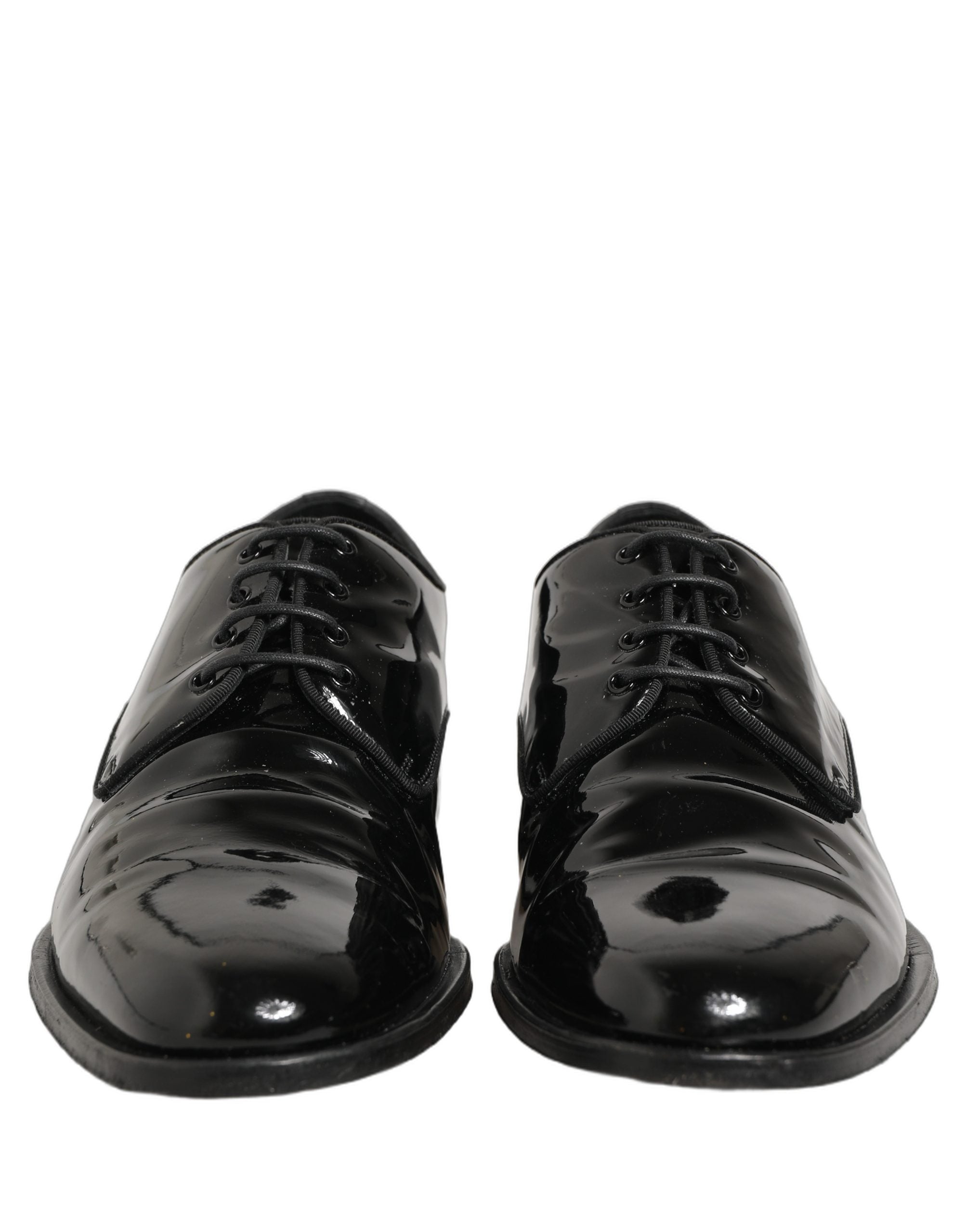 Chaussures formelles Derby en cuir noir Dolce & Gabbana avec lacets, élégantes et sophistiquées, pour homme.