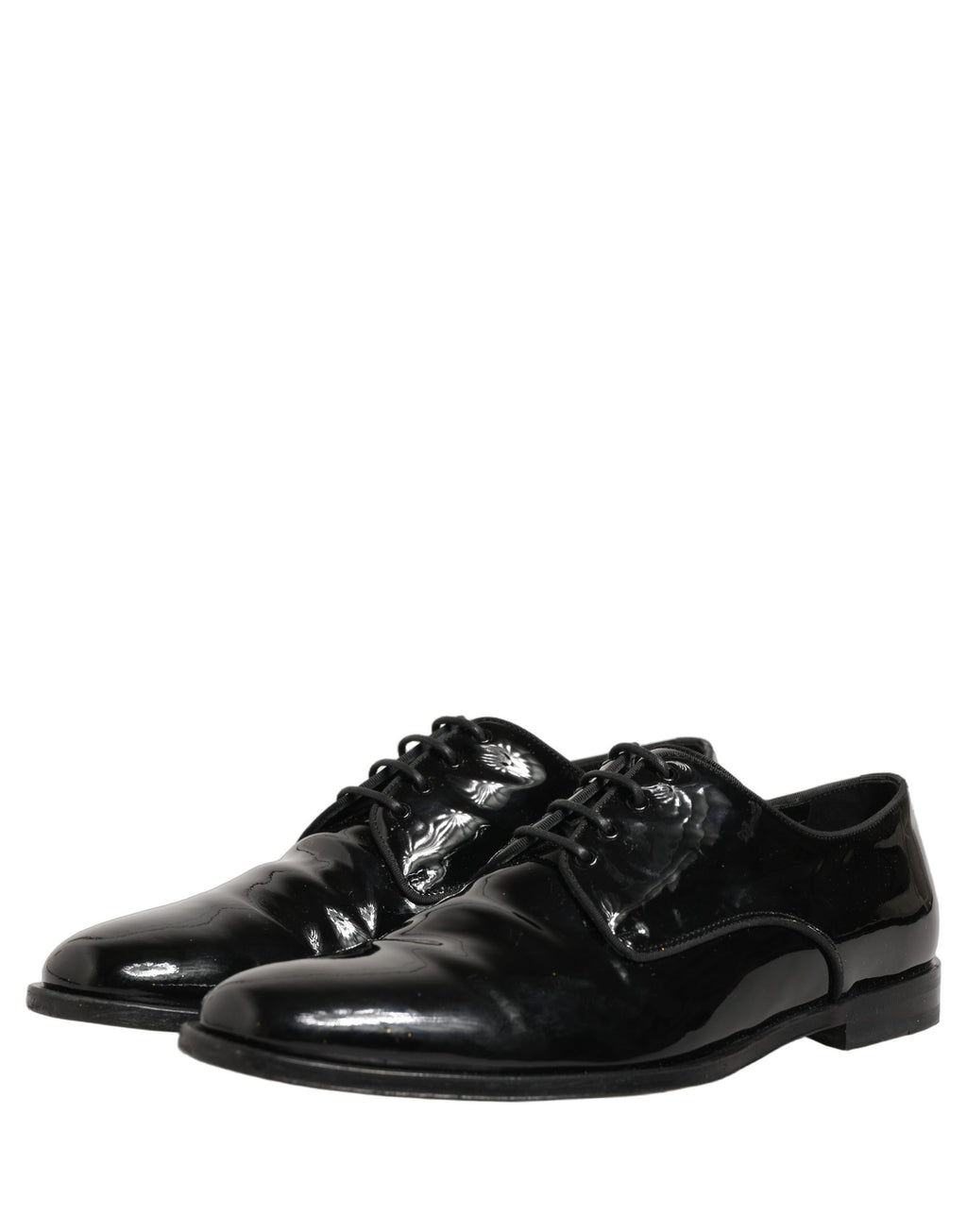 Chaussures derby noires en cuir Dolce & Gabbana avec lacets, style formel et sophistiqué.
