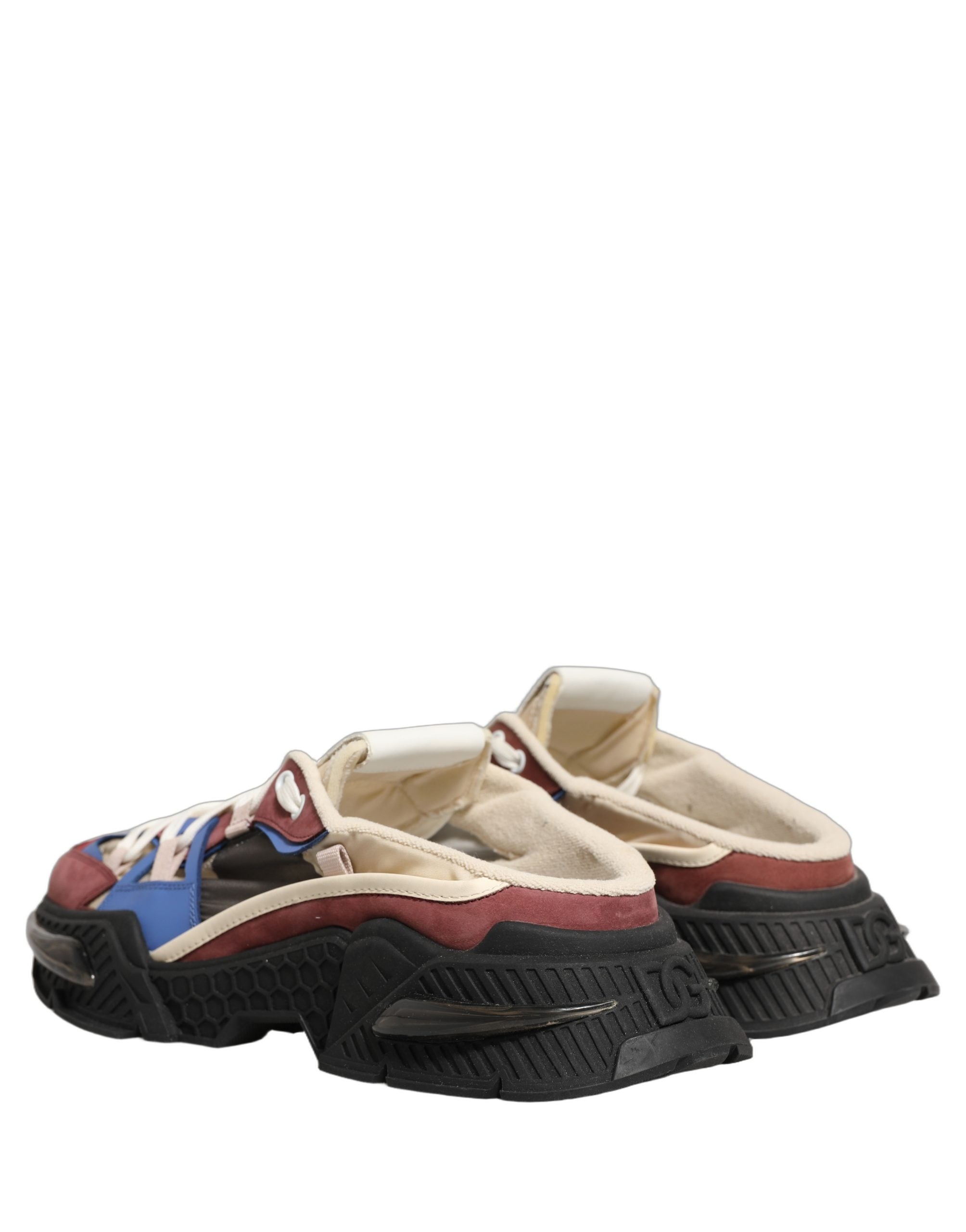 Chaussures sneakers Dolce & Gabbana Airmaster multicolores avec panneaux colorés, vue en gros plan.