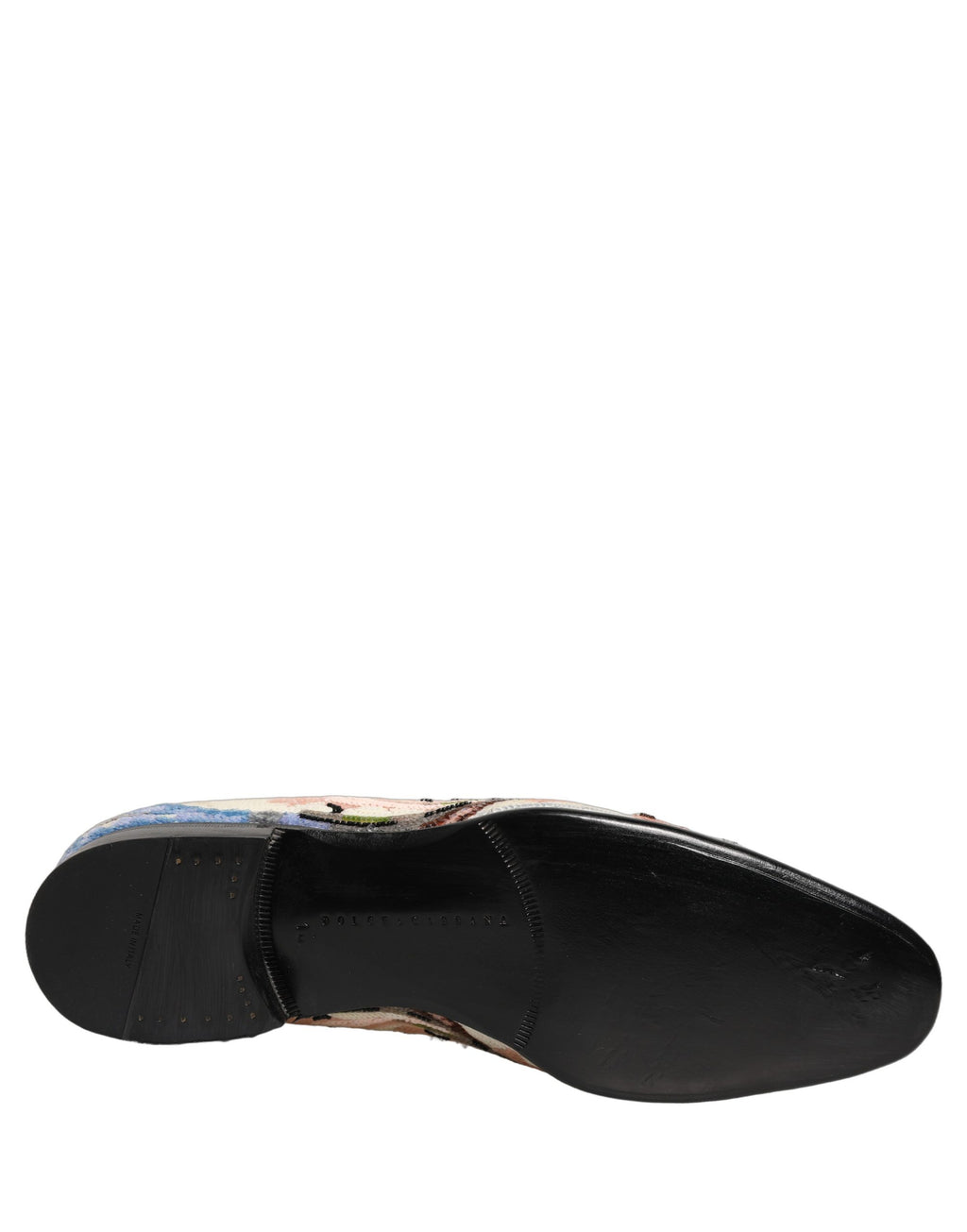 Chaussures mocassins Dolce & Gabbana à sequins multicolores et broderie, élégantes et colorées, pour un look sophistiqué.
