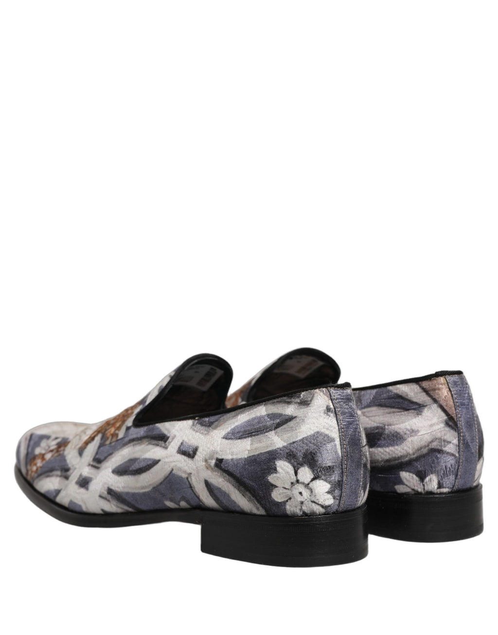 Chaussures mocassins Dolce & Gabbana en broderie florale multicolore avec motif tapis, élégantes et colorées.