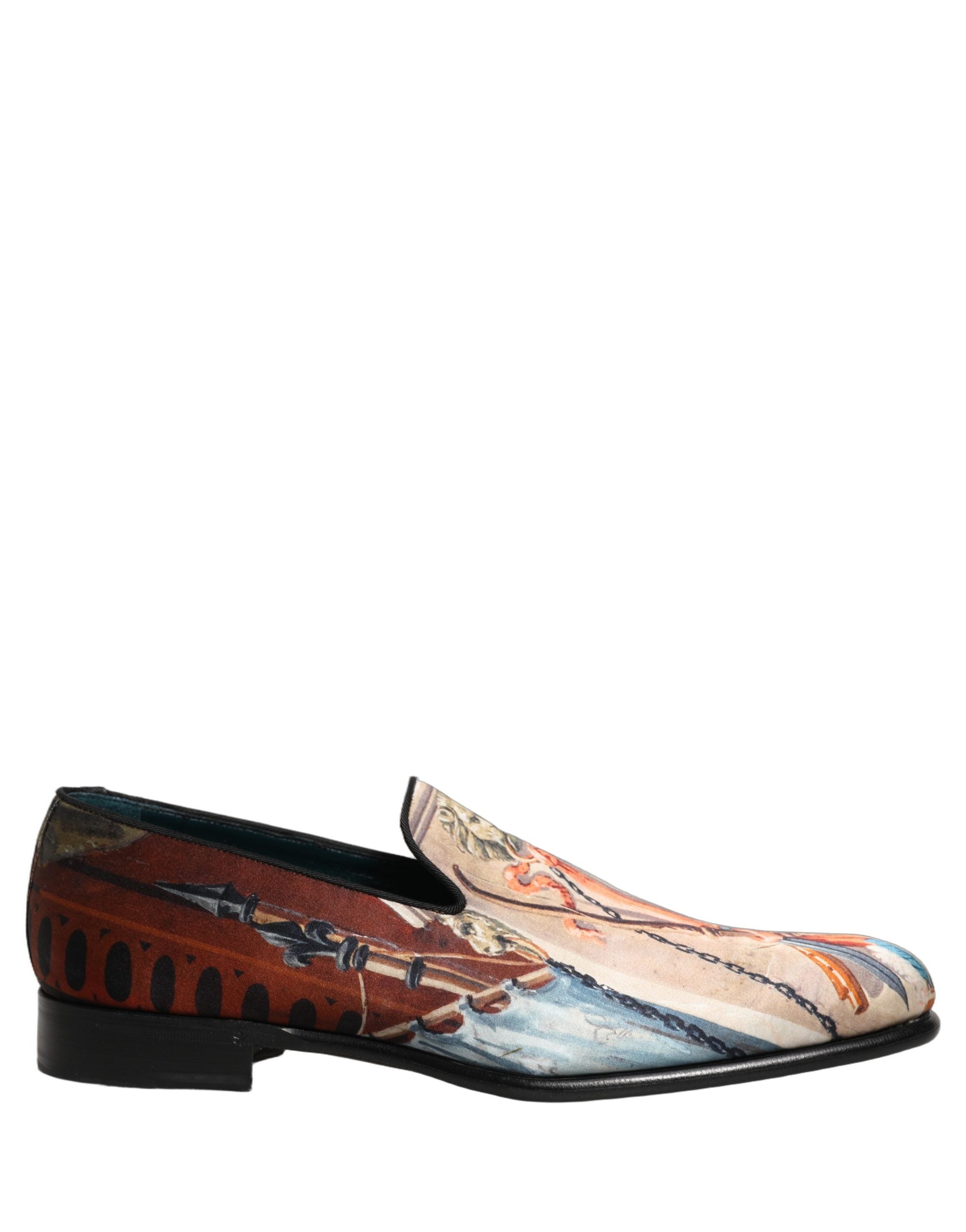 Chaussures mocassins Dolce & Gabbana Lion multicolore avec motif imprimé, confortables et stylées, pour un look élégant.