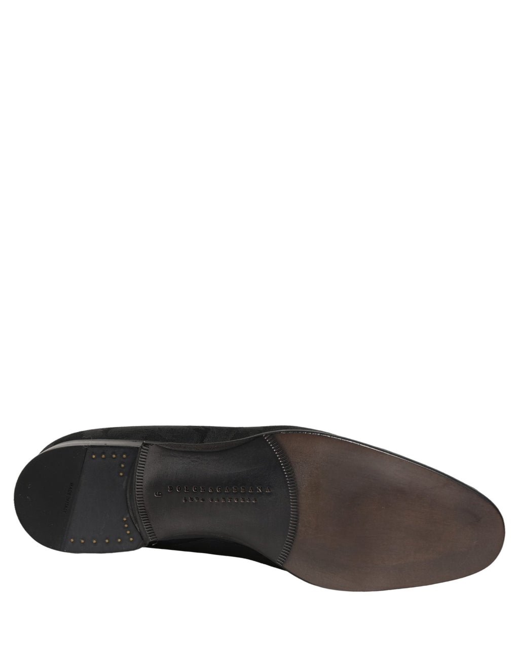 Chaussures mocassins hommes Dolce & Gabbana en brocart noir, slip-on élégants et raffinés pour occasion formelle.