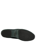 Chaussures Dolce & Gabbana en velours vert pour homme, mocassins slip-on élégants et confortables.