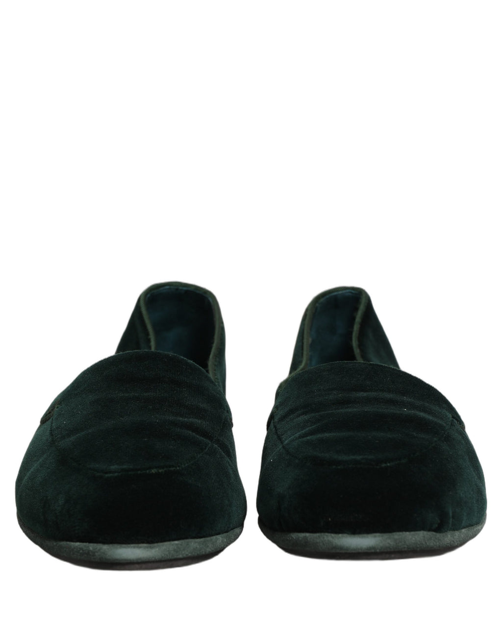 Chaussures mocassins pour hommes Dolce & Gabbana en velours vert, style slip-on élégant et confortable.