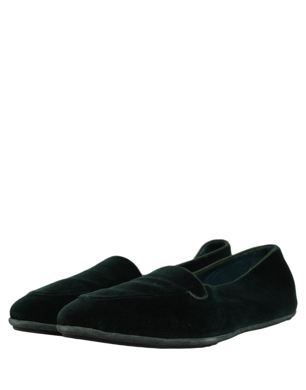 Chaussures escarpins Dolce & Gabbana en velours vert pour homme, mocassins slip-on élégants.