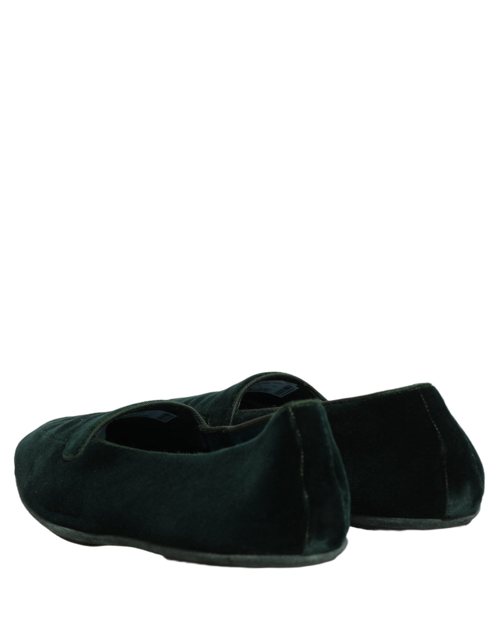 Chaussures mocassins Dolce & Gabbana en velours vert pour homme, style slip-on et confort élégant.
