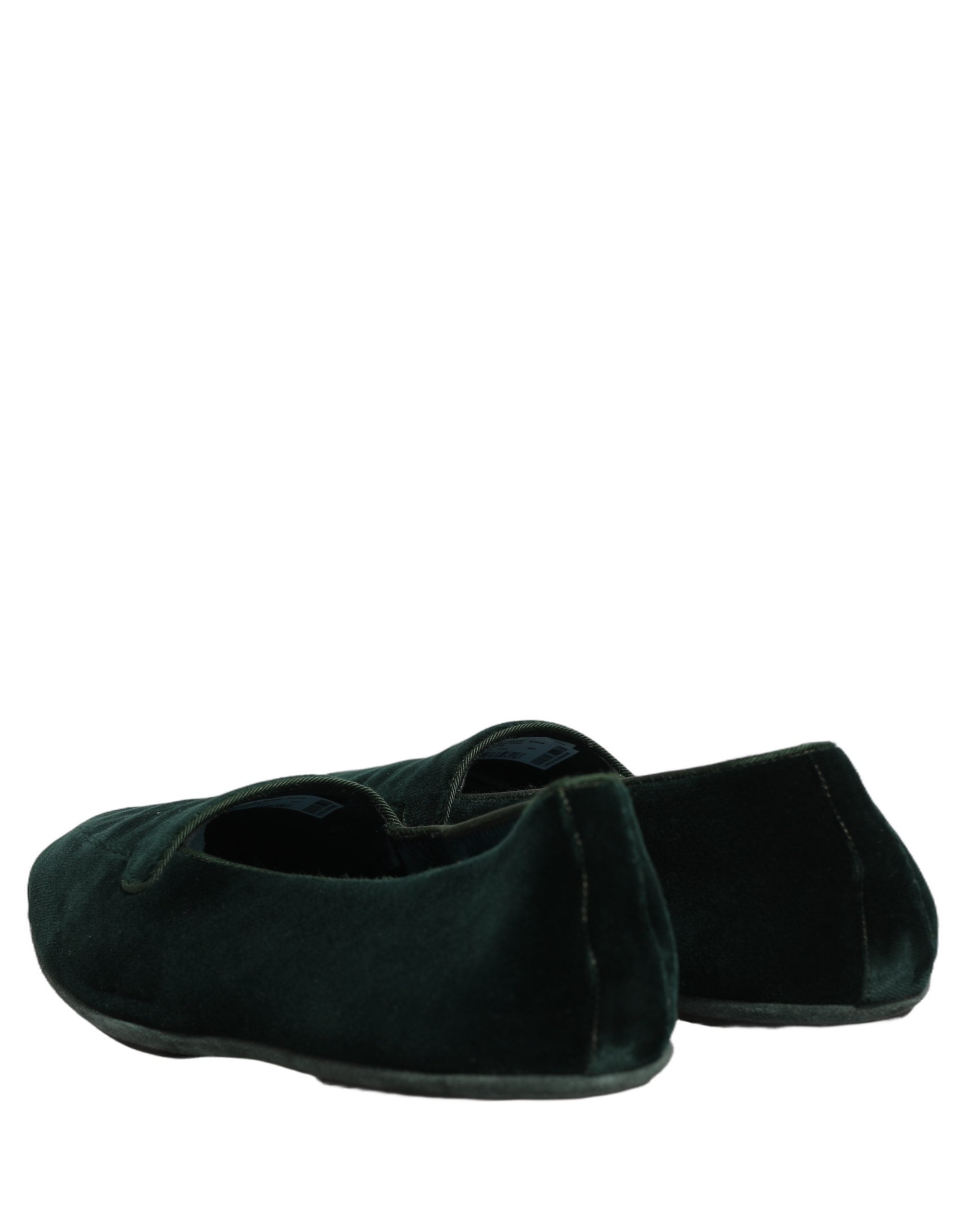 Chaussures mocassins Dolce & Gabbana en velours vert pour homme, style slip-on et confort élégant.