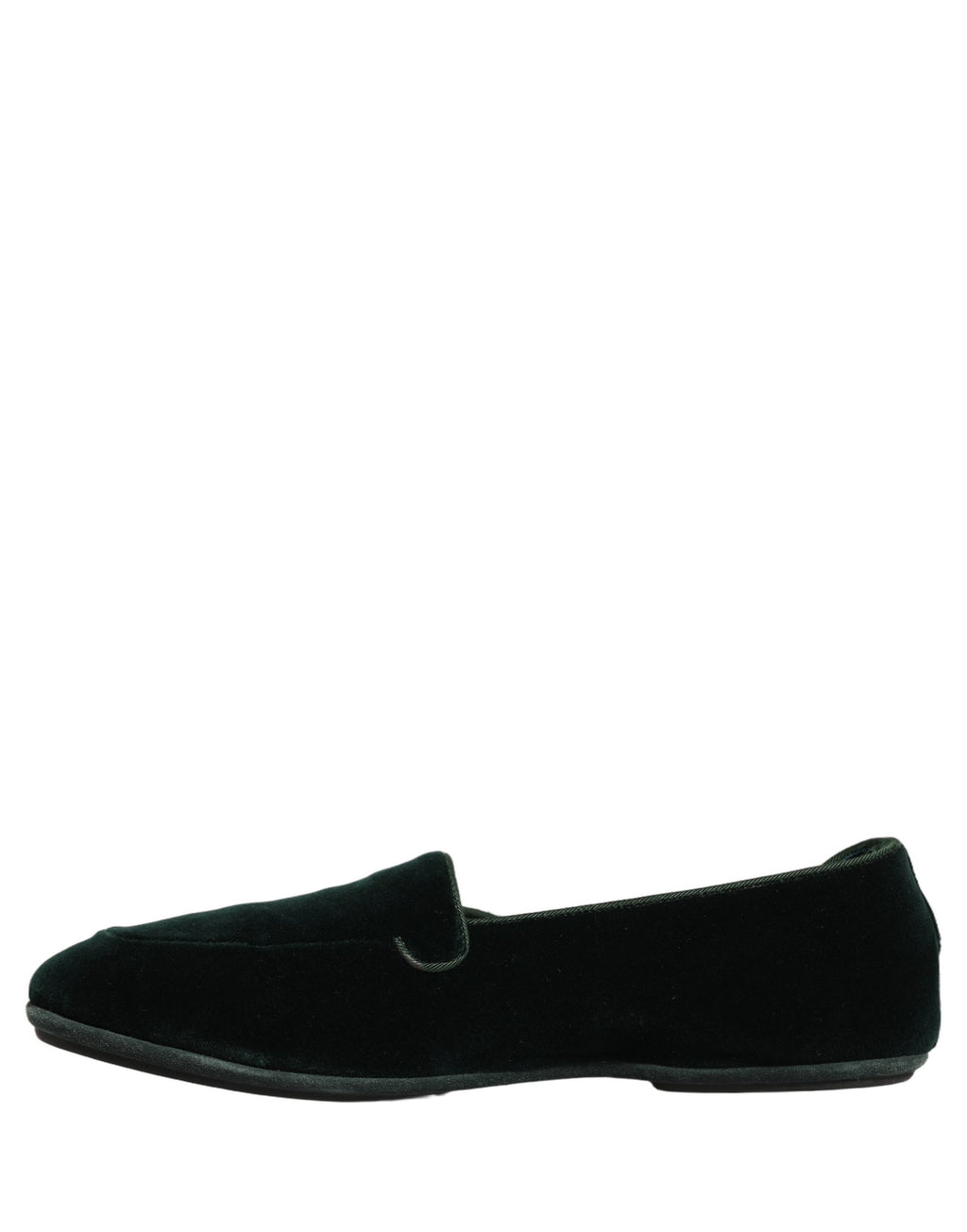 Chaussures flats en velours vert pour homme Dolce & Gabbana, mocassins slip-on élégants et confortables.