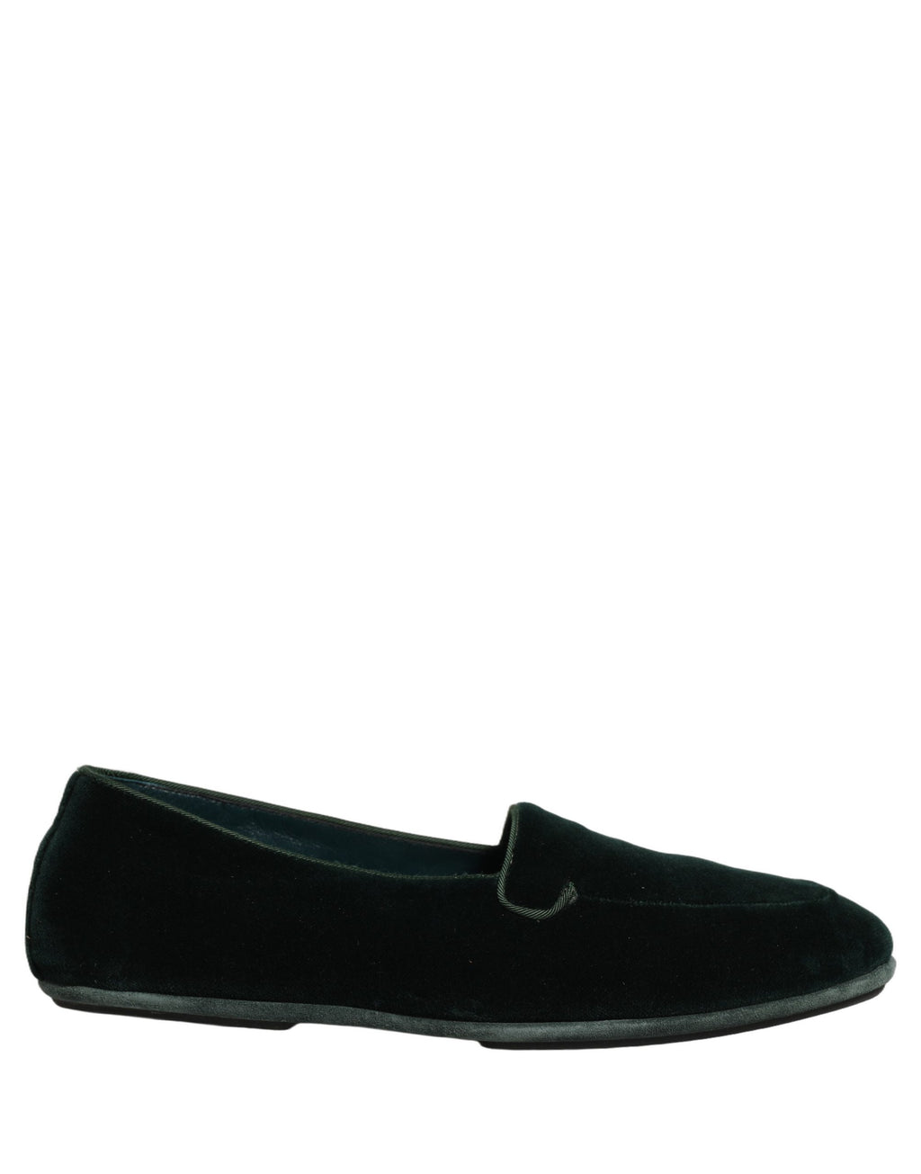Chaussures mocassins pour hommes Dolce & Gabbana en velours vert, style slip-on avec design élégant.