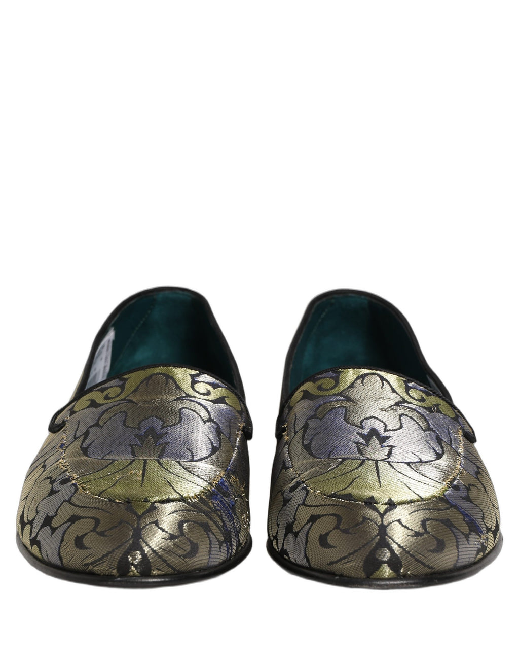 Chaussures mocassins pour hommes Dolce & Gabbana en jacquard multicolore floral, élégantes et confortables.