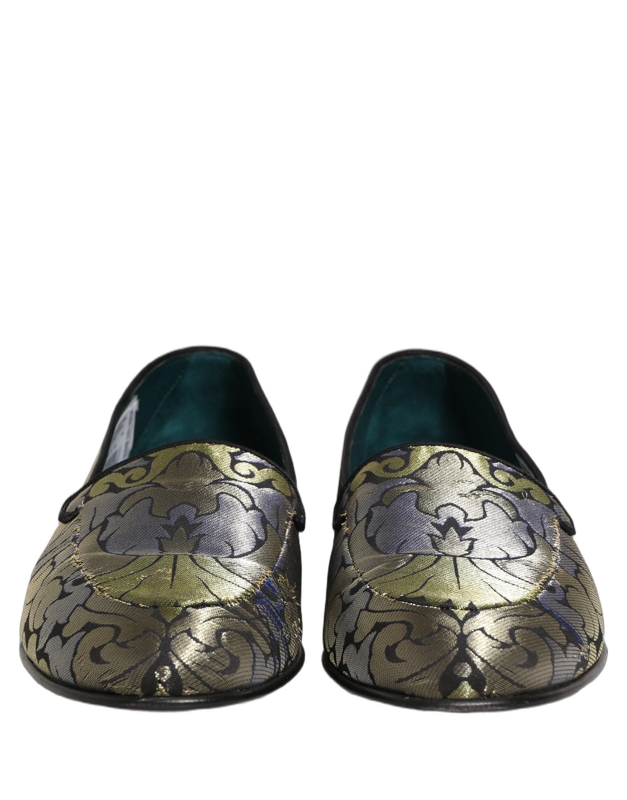 Chaussures mocassins pour hommes Dolce & Gabbana en jacquard multicolore floral, élégantes et confortables.