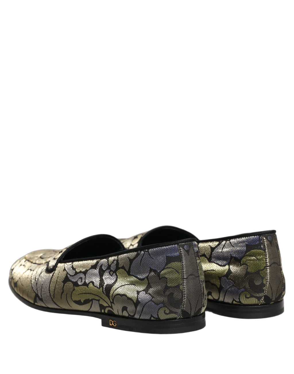Chaussures mocassins pour hommes Dolce & Gabbana en jacquard fleuri multicolore, détails élégants et design sophistiqué