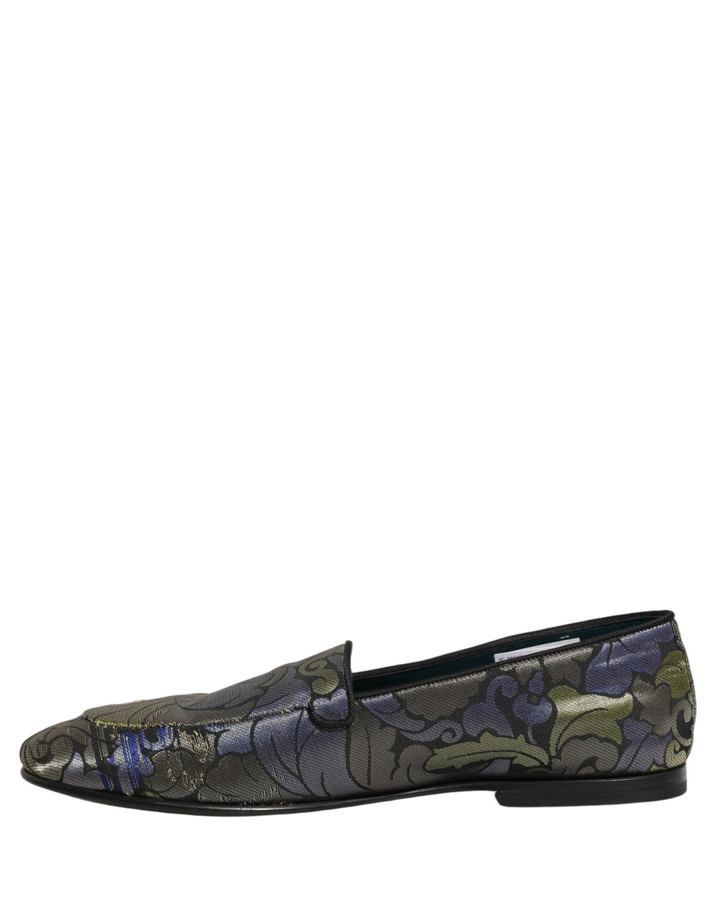 Mocassins pour hommes Dolce & Gabbana en jacquard fleuri multicolore, élégants et confortables, avec finition soignée.