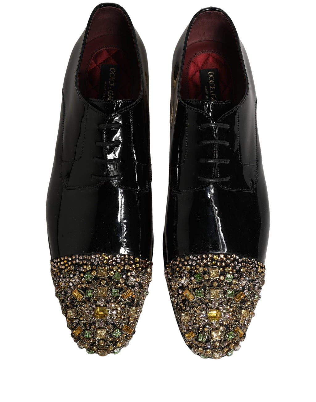 Chaussures Derby formelles noires pour homme de Dolce & Gabbana avec embellissements élégants, style sophistiqué et finition sophistiquée.