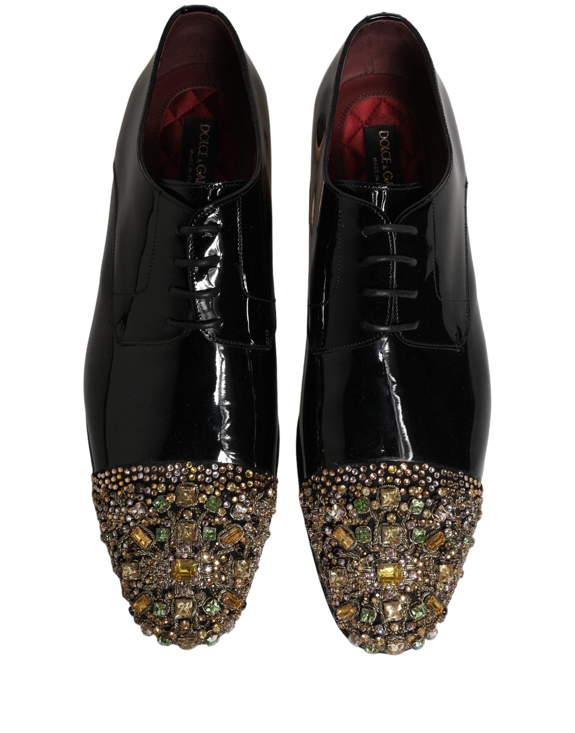 Chaussures Derby formelles noires pour homme de Dolce & Gabbana avec embellissements élégants, style sophistiqué et finition sophistiquée.