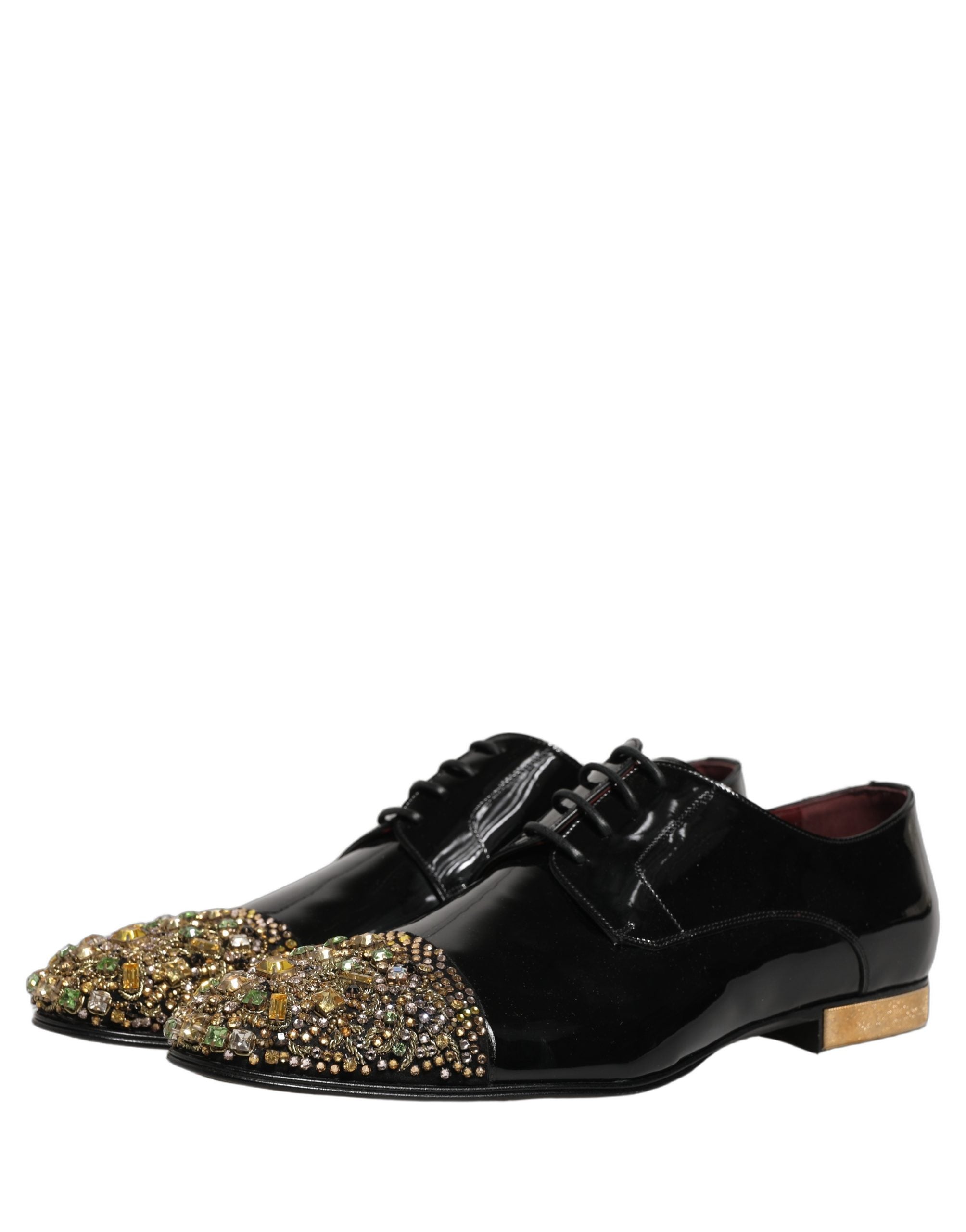 Chaussures derby habillées pour homme Dolce & Gabbana noires avec embellissements élégants et détails sophistiqués.