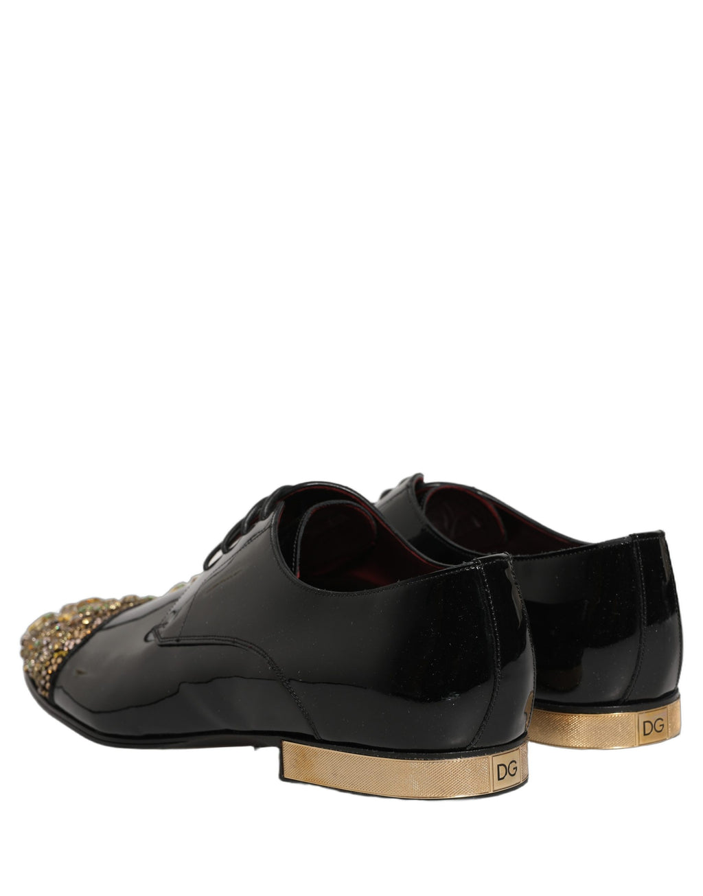 Chaussures derby habillées pour homme Dolce & Gabbana noires avec embellissements élégants, parfaites pour occasion formelle.