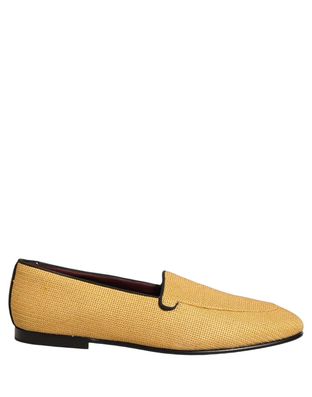 Chaussures mocassins slip-on pour homme Dolce & Gabbana, jaunes tissés en style élégant et confortable.