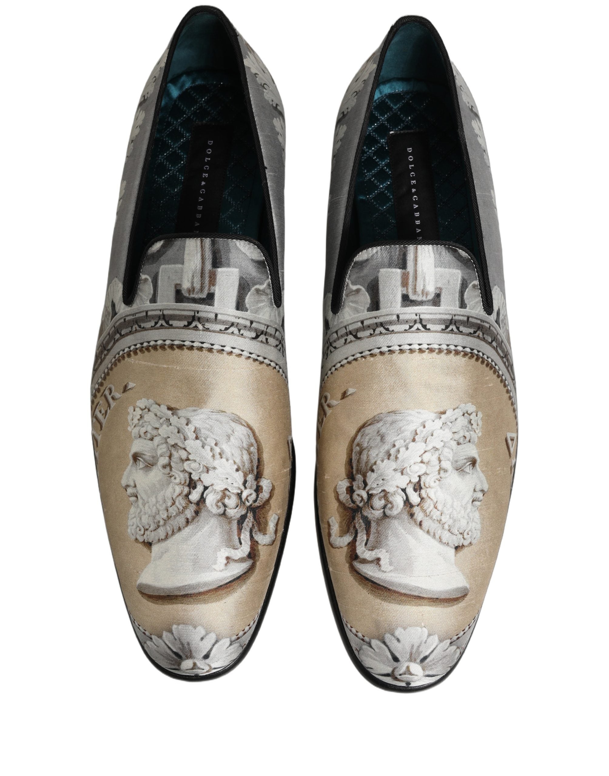 Chaussures loafers Dolce & Gabbana Roman avec multicolores, slip-on en cuir élégante pour femmes.