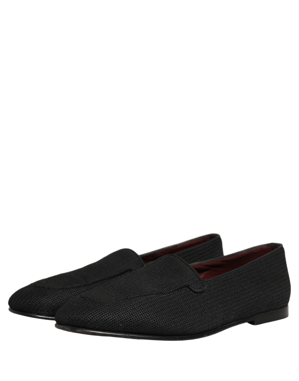 Chaussures mocassins homme Dolce & Gabbana noires en tissage, faciles à enfiler et élégantes pour un style sophistiqué.