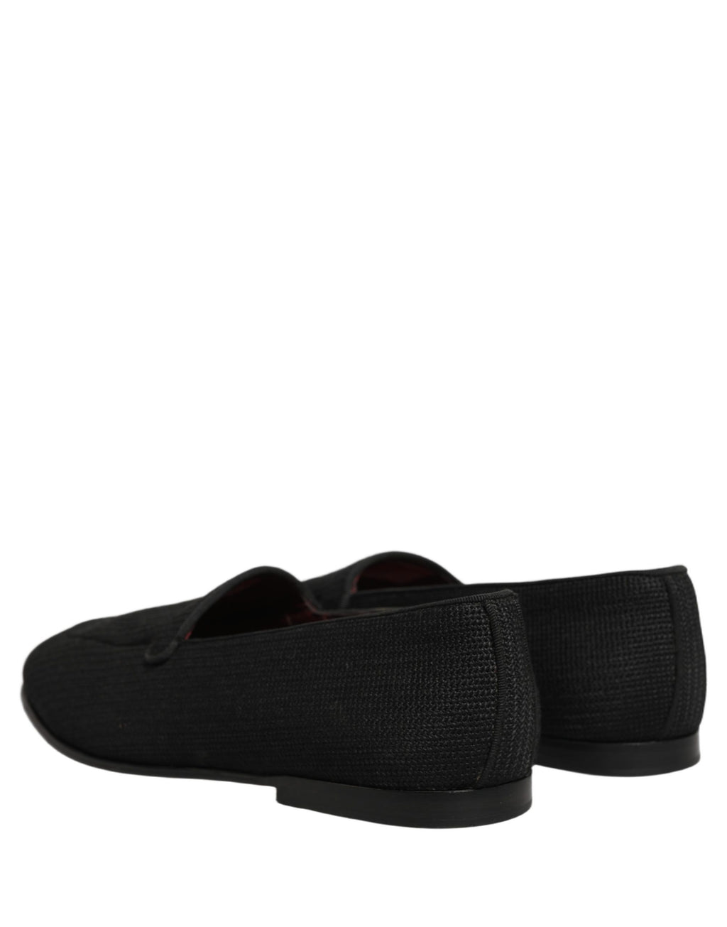 Chaussures hommes Dolce & Gabbana mocassins slip-on en tissage noir, élégants et confortables pour un look sophistiqué.