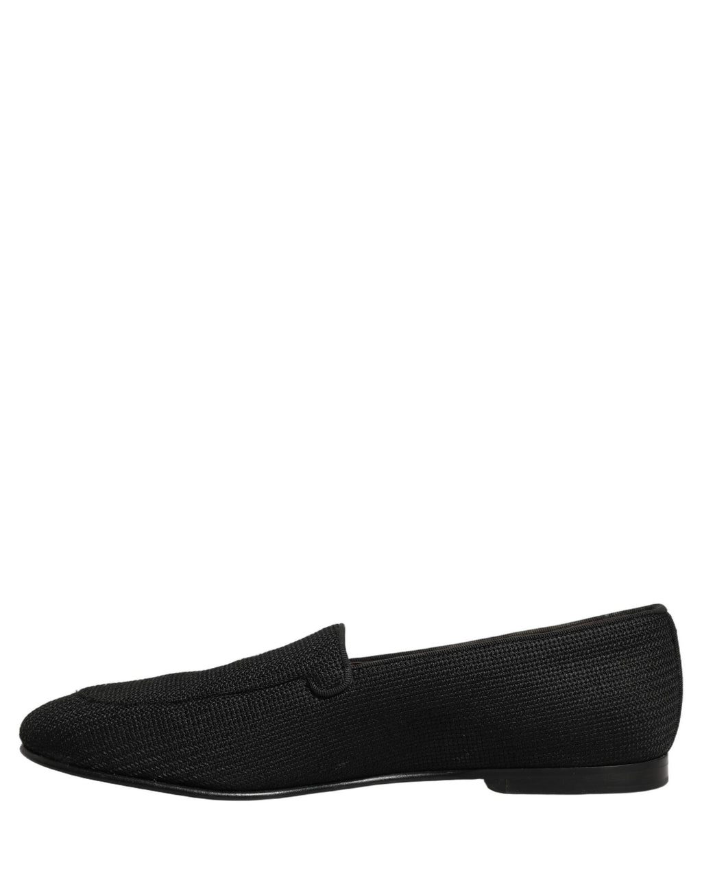 Mocassins pour homme Dolce & Gabbana noirs en tissage, slip-on élégant en cuir pour homme.
