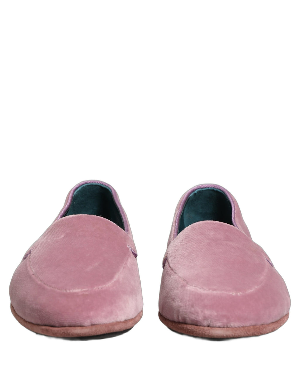 Chaussures homme Dolce & Gabbana mocassins en velours rose, slip-on élégants et confortables.