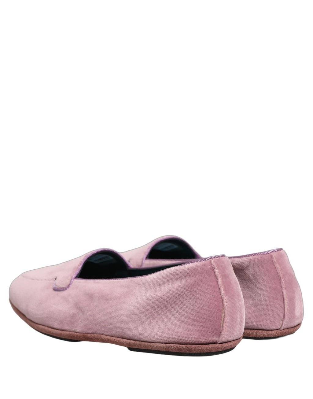 Chaussures mocassins Dolce & Gabbana pour homme en velours rose, style slip-on, chaussures plates élégantes.