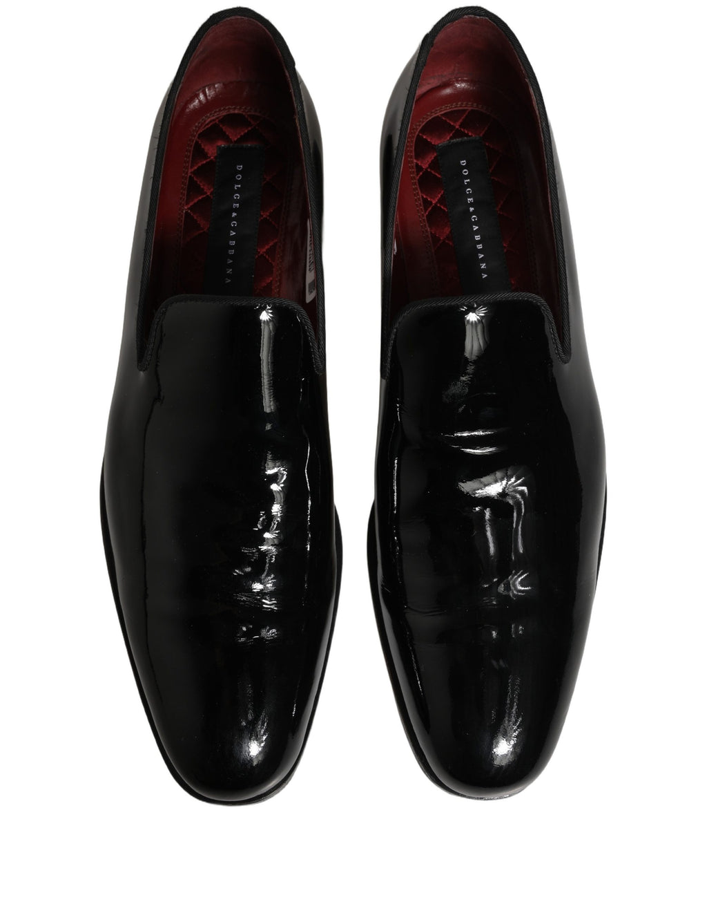 Chaussures Richelieu pour homme Dolce & Gabbana en cuir verni noir, élégantes mocassins habillés en cuir brillant.