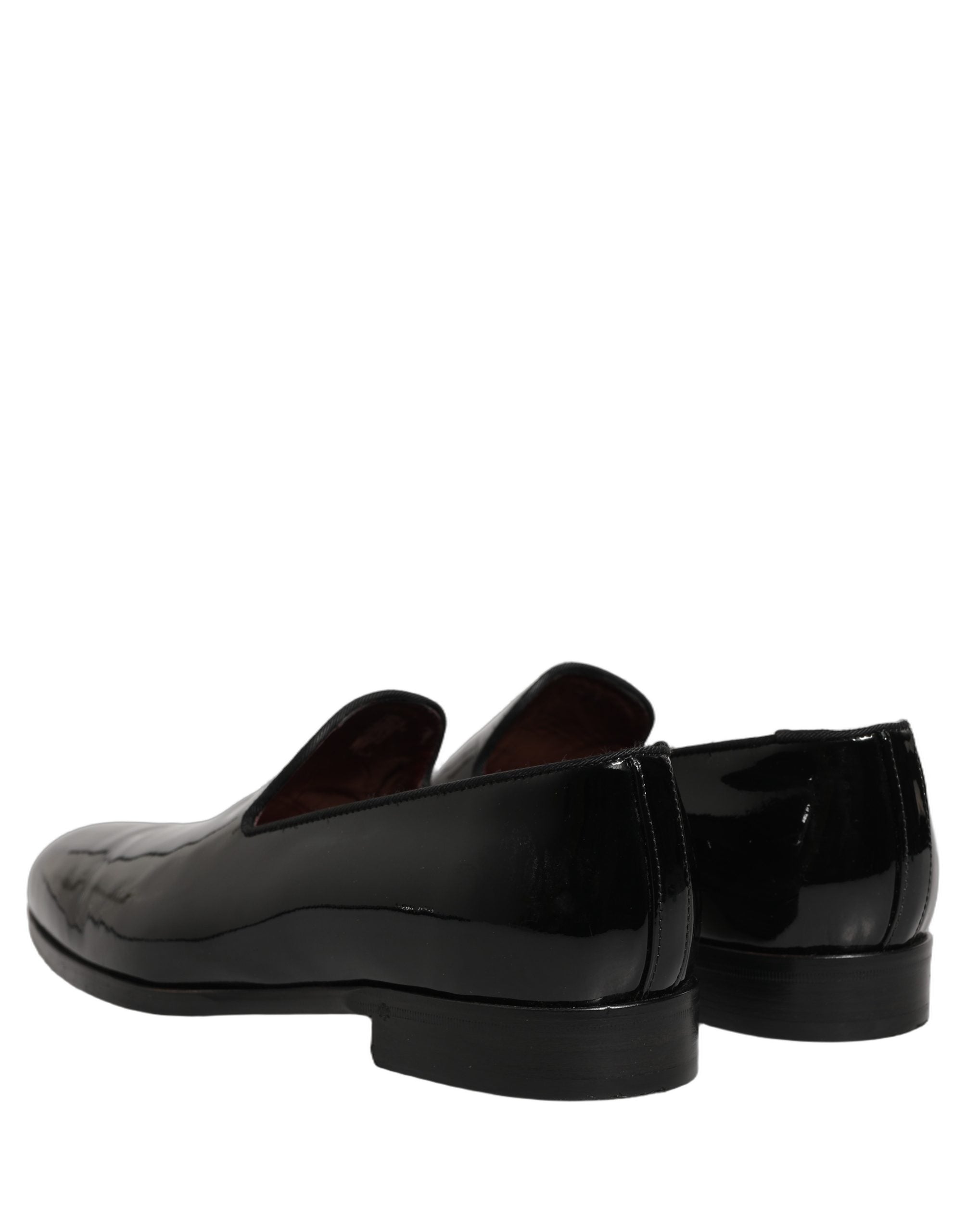 Chaussures Richelieu pour homme Dolce & Gabbana en cuir verni noir, mocassins élégants en cuir brillants.
