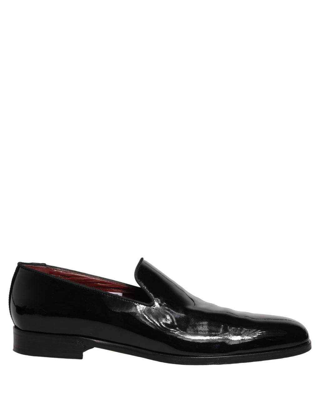 Chaussures à enfiler pour homme Dolce & Gabbana en cuir verni noir, mocassins élégants en style habillé.