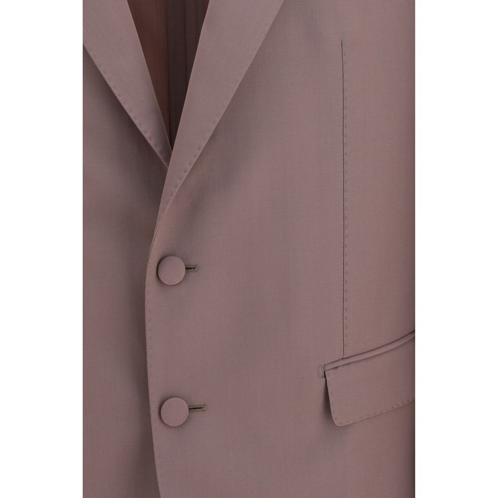 Veste en laine marron Dolce & Gabbana Oves Aries, coupe élégante et détails sophistiqués, visible en gros plan.