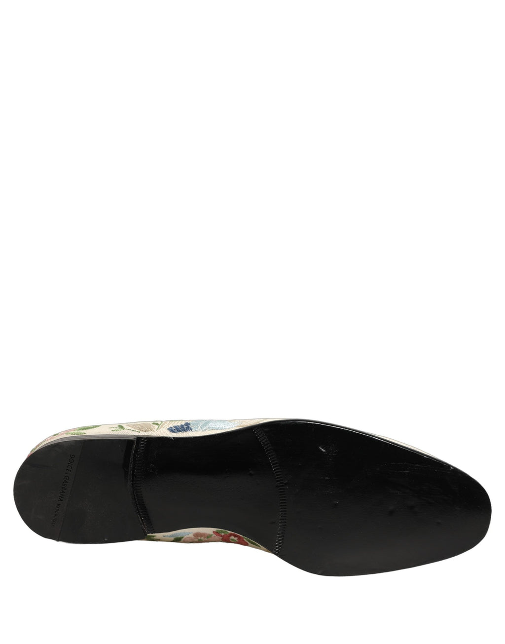 Chaussures loafers Dante & Gabbana blanches avec broderies florales élégantes, parfaites pour un look sophistiqué.
