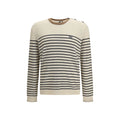 Sweatshirt en laine multicolore Prada Oves Aries avec logo Prada, manches longues et design moderne, vue de face.