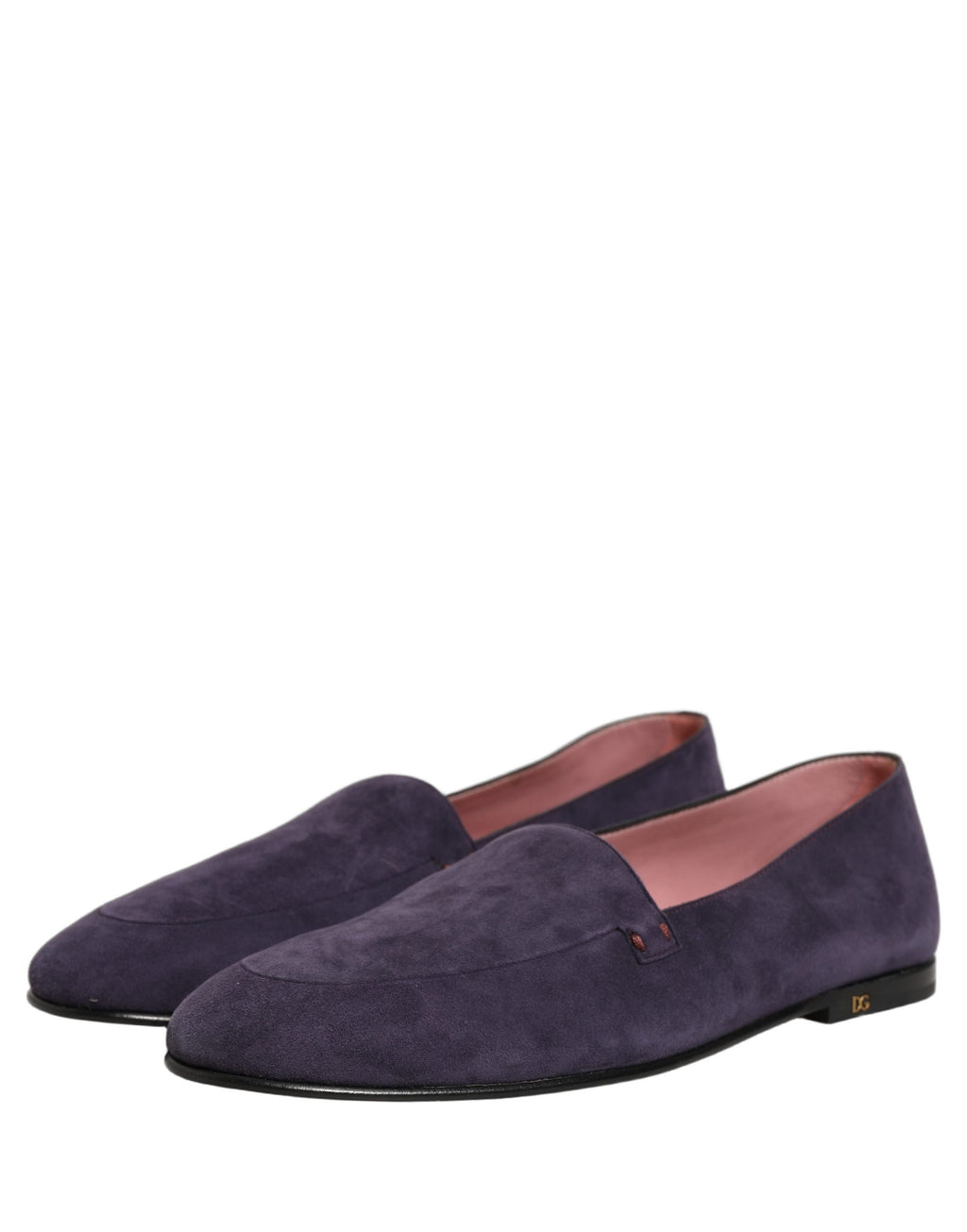 Chaussures mocassins Dolce & Gabbana Violet Velvet pour homme, slippers élégants en velours violet avec semelle en caoutchouc.