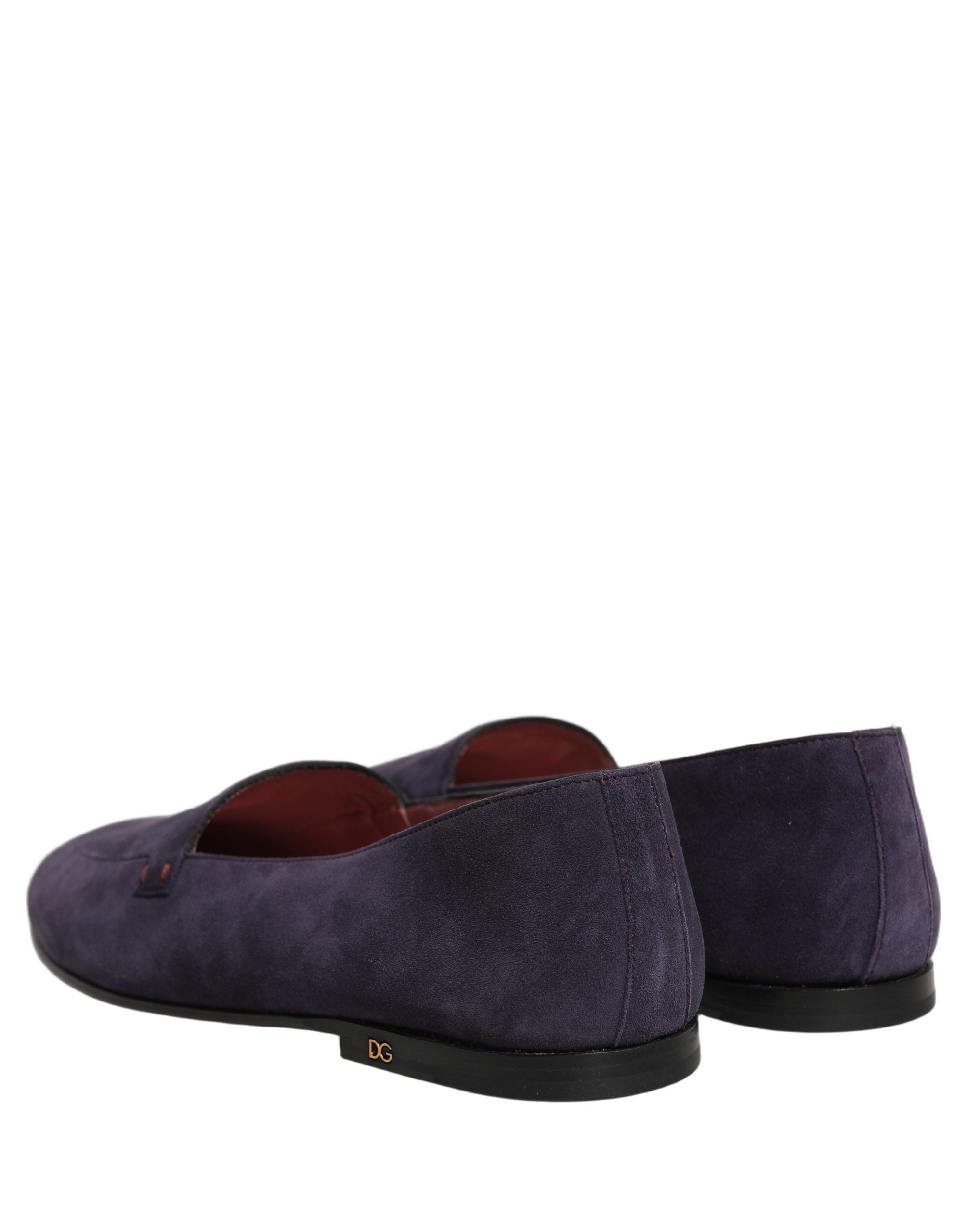 Chaussures mocassins Dolce & Gabbana Violet Velvet pour homme, slip-on élégants en velours violet, chaussures confortables et stylées